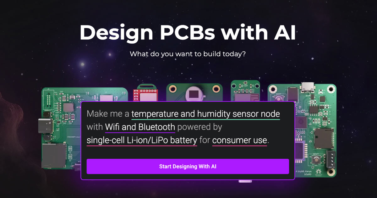 Página de inicio de Flux: diseño de PCB con IA con placas de circuito impreso